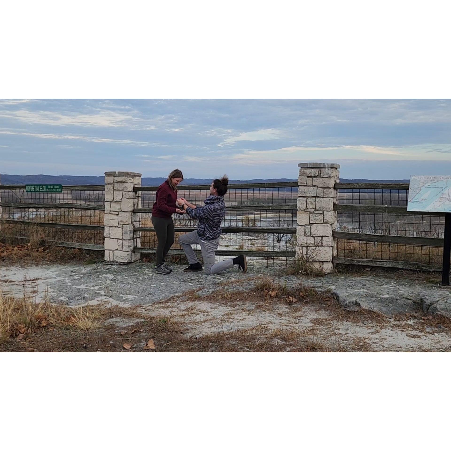 We got engaged at Klondike State Park in Missouri