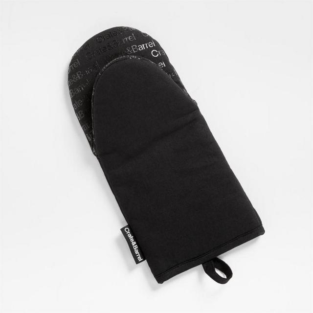 Silicone Grip Black Oven Mitt