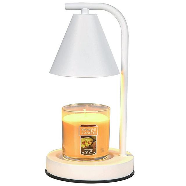 Candle Wax Warmer Lamp,Metal Candle Lamp for Scented Candles No Flame Top-Down Candle Melting, Dimmable Candle Melter, Wax Warmer for Scented Wax for Home Decor(White)