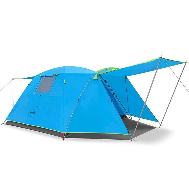 KAZOO Outdoor Camping Tent Durable Waterproof, Family Large Tents 4 Person, Easy Setup Tent with Porch Double Layer