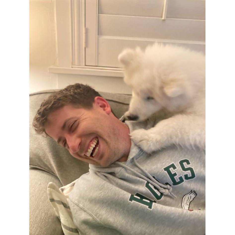 Doug loved watching the Eagles with our new pal Margie