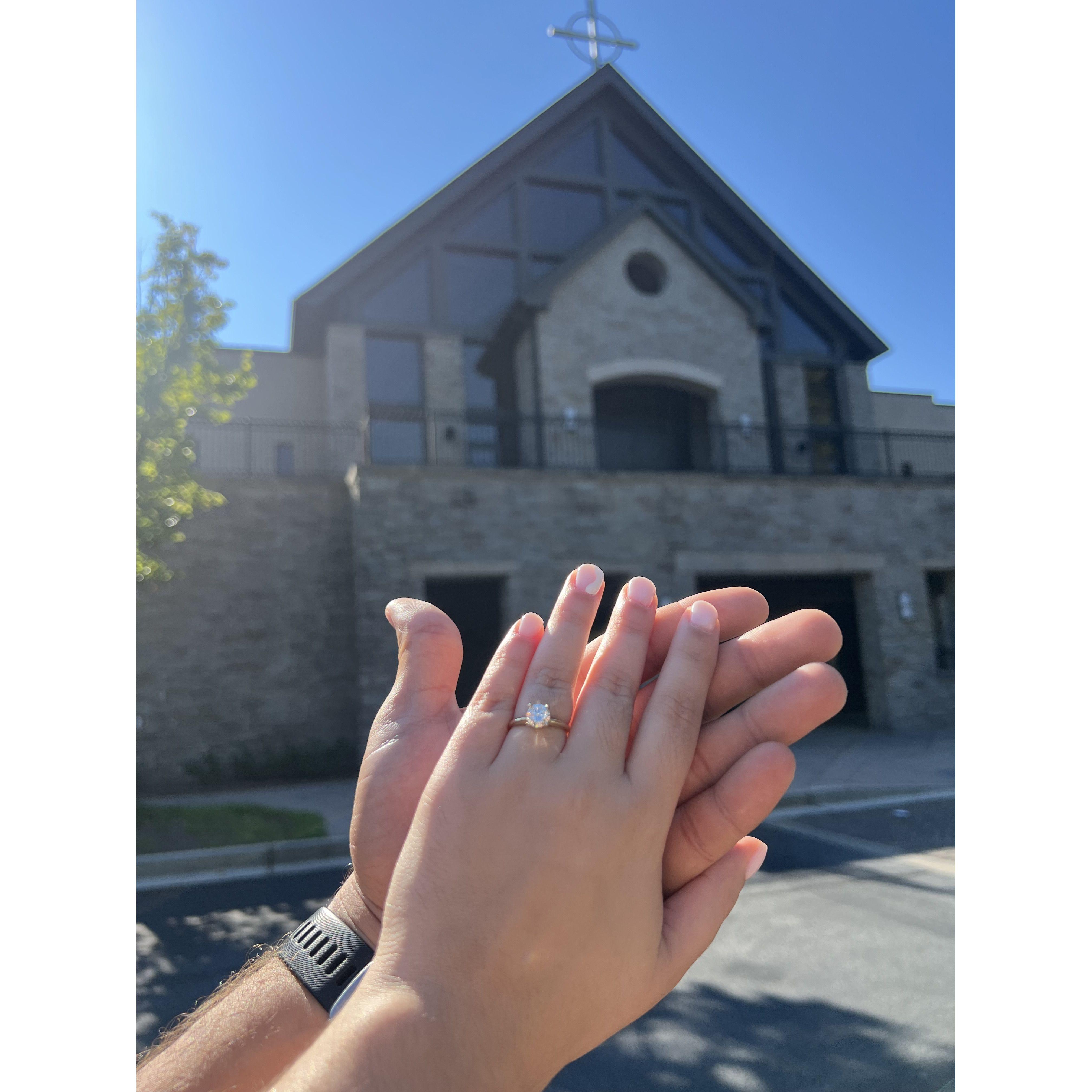Immaculate Heart of Mary Catholic Church - Atlanta, Georgia.
This is where we got engaged, a moment frozen in time. The place where every dream we had about each other started to come true.