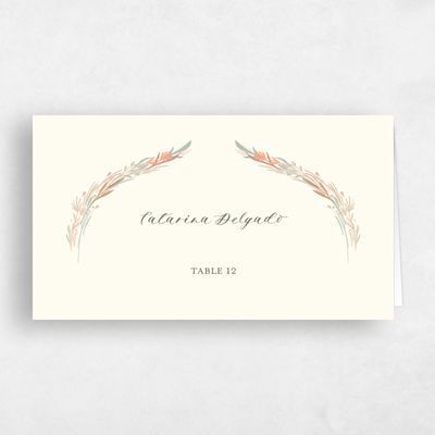 Light Butter, Yellow Wedding Place Card - Kenela