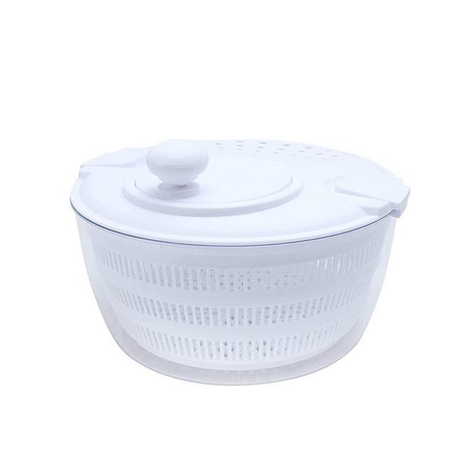 Cook with Color Salad Spinner - Lettuce and Produce Dryer with Bowl, Colander and Built in draining System for Fresh, Crisp, Clean Salad and Produce (White)