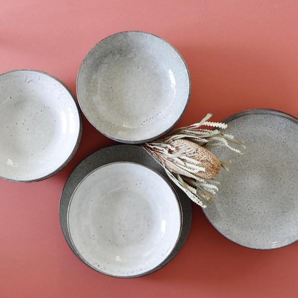 Twelve Place Setting Ceramic Bowl & Plate Set (24 piece)