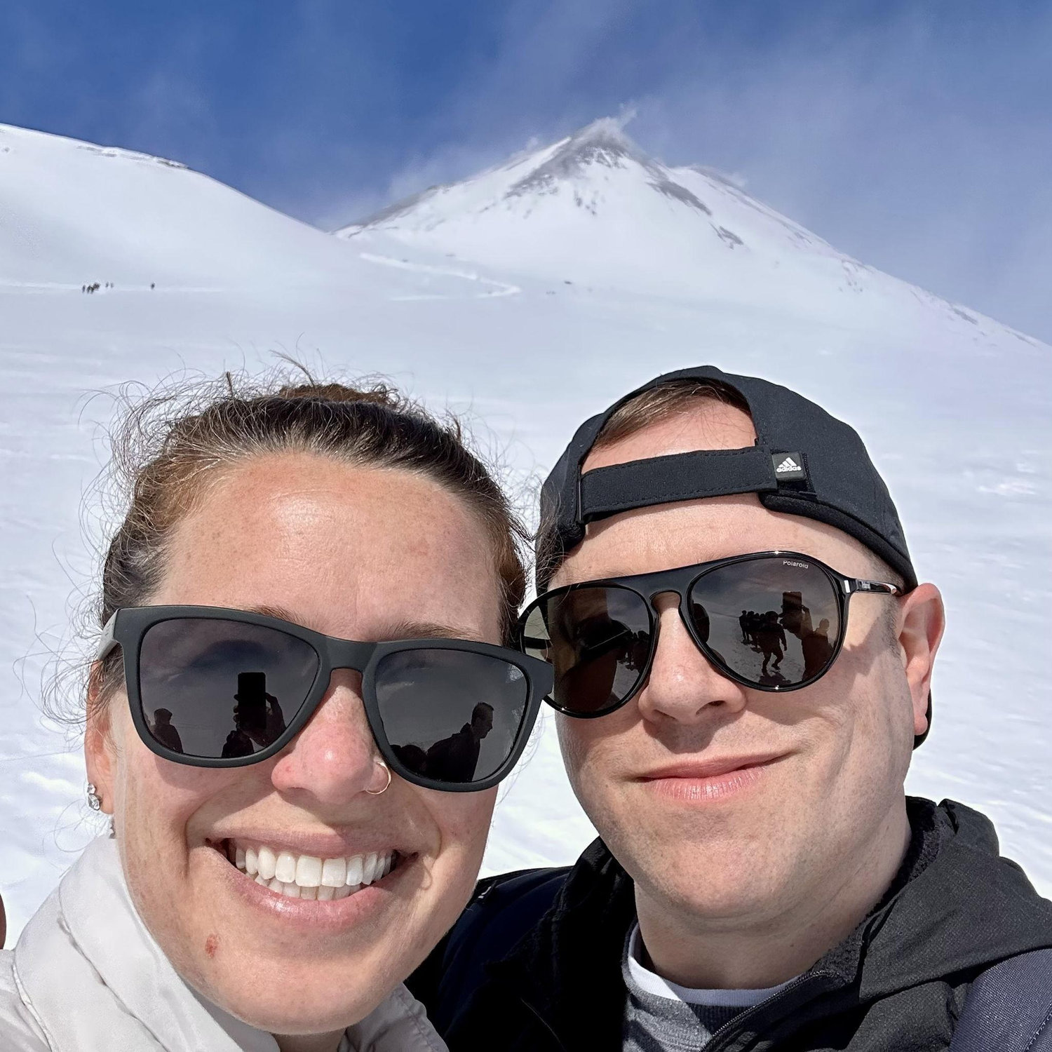 On their last day in Sicily, together Brigitte and Cameron climbed Mount Etna.