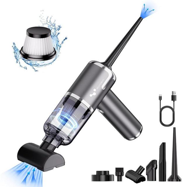 helloleiboo Mini Vacuum Cleaner 9000PA Hand Vacuum Cordless Rechargeable 3 in 1 Portable Car Vacuum Wireless Handheld Car Vacuum Cleaner for Car Home Office Pet