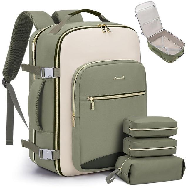 LOVEVOOK 40L Travel Backpack for Women & Men, Large Carry on Backpack for Airplanes with 3 Packing Cubes, TSA Personal Item Travel Bag fits 17" Laptop, Waterproof Travel Essentials Airline Approved