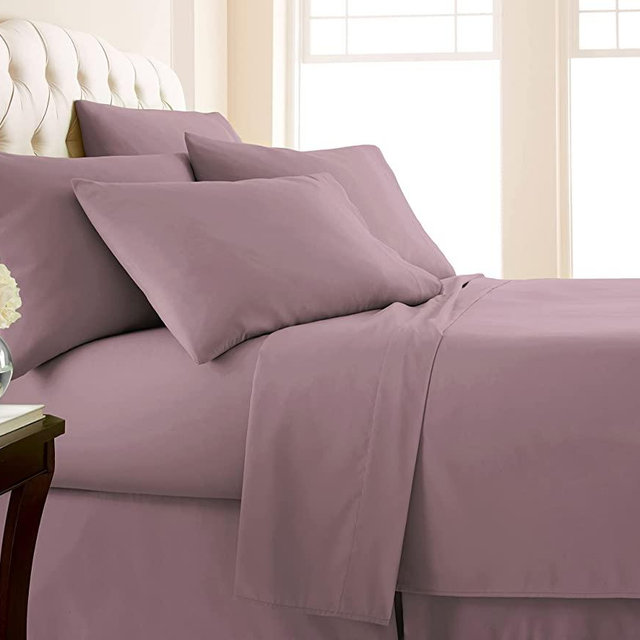 Southshore Fine Living, Inc. 6-Piece, 21-Inch Extra Deep Pocket Bed Sheet Set, Premium Quality, Easy Care, Shrinkage Free Sheet Set with 1 Flat Sheet, 1 Fitted Sheet, 4 Pillowcases, Lavender, King
