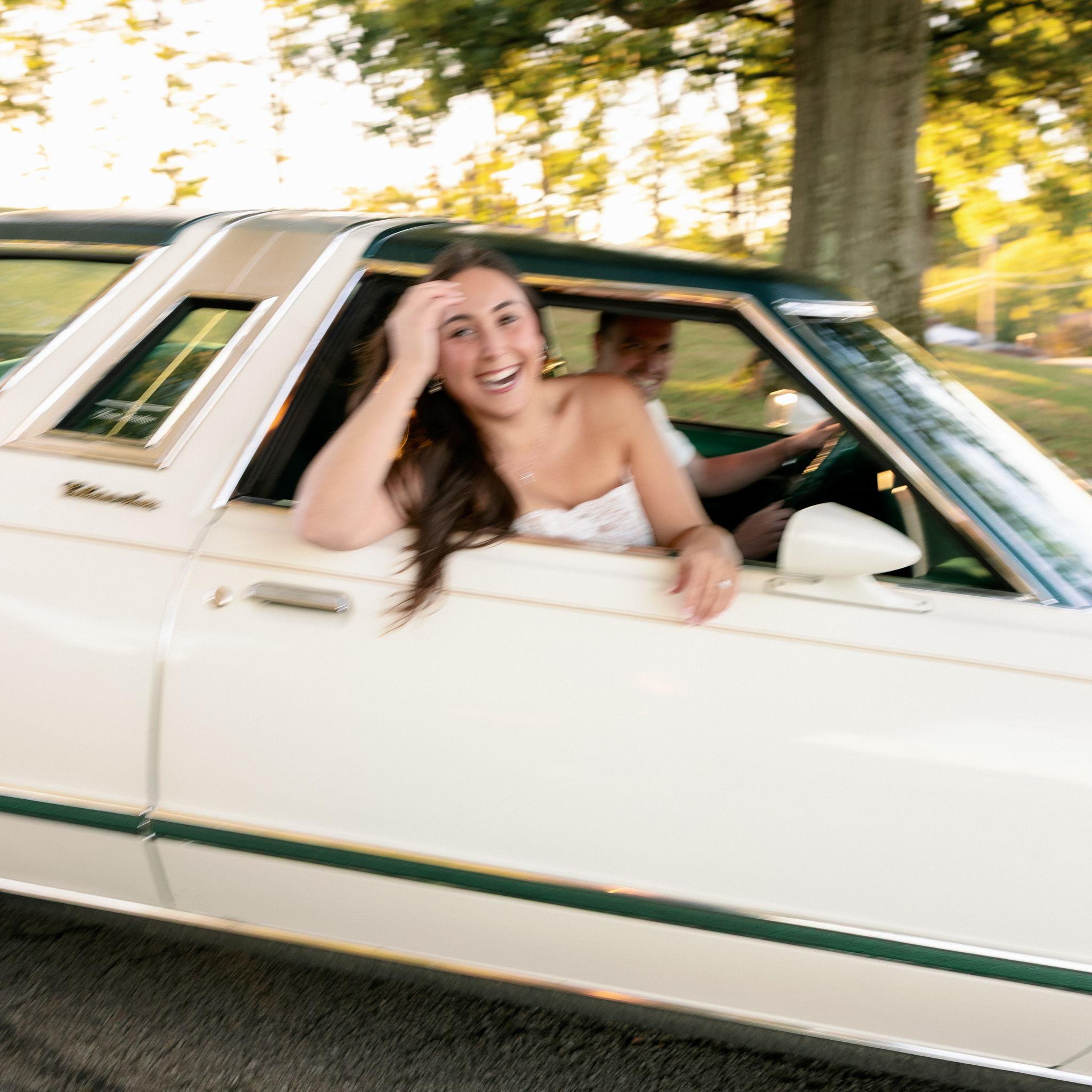 So we were blocking traffic, all dressed up ready to take pictures! Thankfully my brother saw us and ran down the driveway to help! Turns out the car needed warmed up!