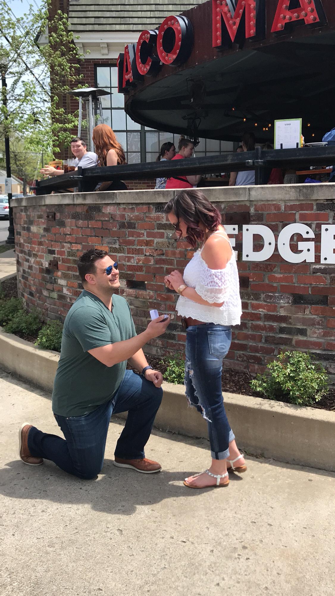 Two days before celebrating our 2 year anniversary of dating, Sean proposed at the place we had our first date in Nashville.