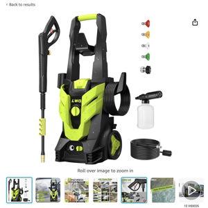 Electric Pressure Washer, 4200 PSI 2.5 GPM Power Washer with 4 Quick Connect Nozzles, High Pressure Cleaning Machine with Foam Cannon for Cars/Fences/Driveways/Patios/Home Cleaning
