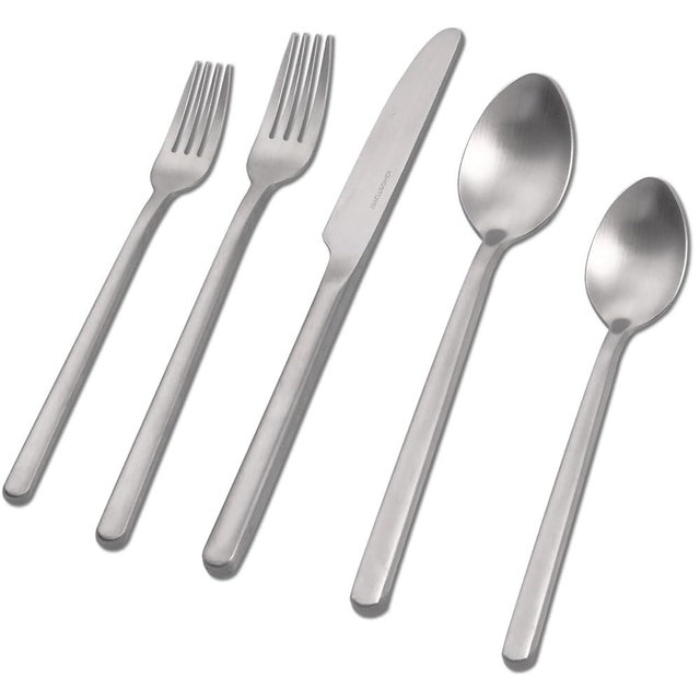 KINGSTONE 30 Pieces Silverware Set, Flatware Cutlery Set for 6, 18/10 Stainless Steel Silverware Utensils Minimalist Design Dishwasher Safe, Matte Silver