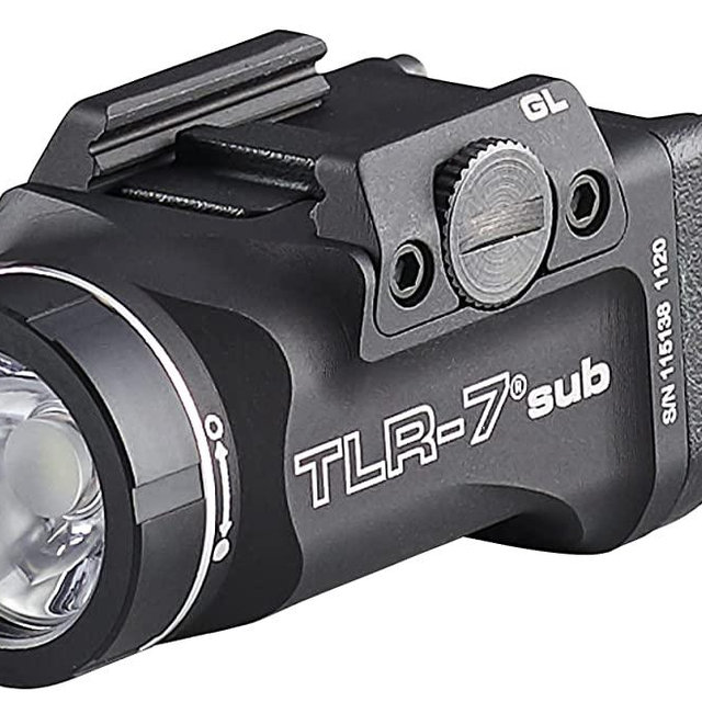 Streamlight 69400 TLR-7 Sub 500-Lumen Pistol Light Without Laser Designed Exclusively And Solely For Railed Glock 43X Mos/48 Mos/43X Rail/48 Rail Handguns, Includes Mounting Kit With Key, Black