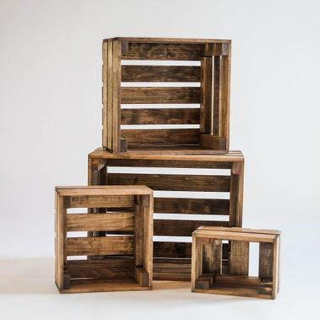 Rustic Decorative Nesting Wooden Crate Set – Vintage Farmhouse Display Shelves & Home Décor - Perfect for Country Wedding Decor!