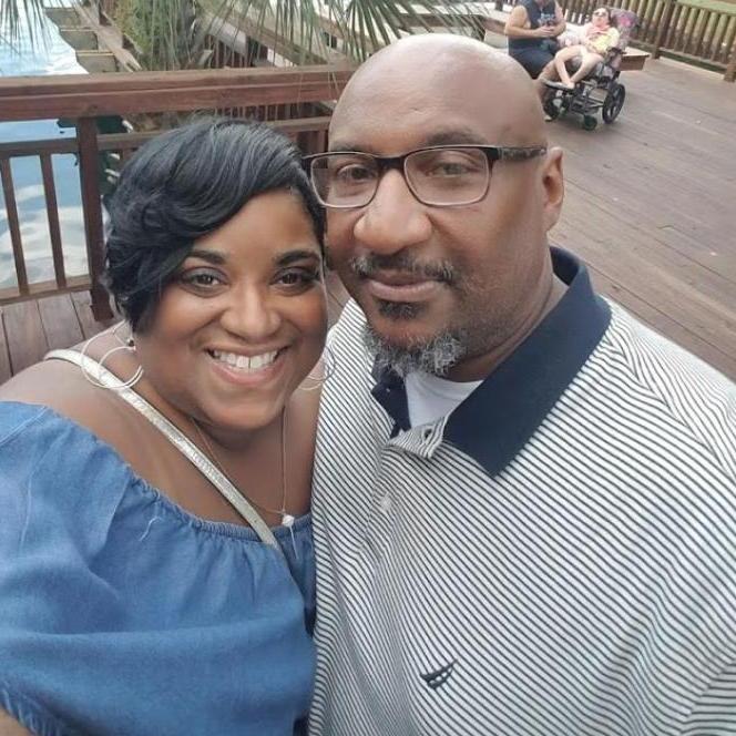 Our First Selfie at Lake Eola! Mark was thinking why is this woman taking our picture. LOL (from that 24 hour trip)