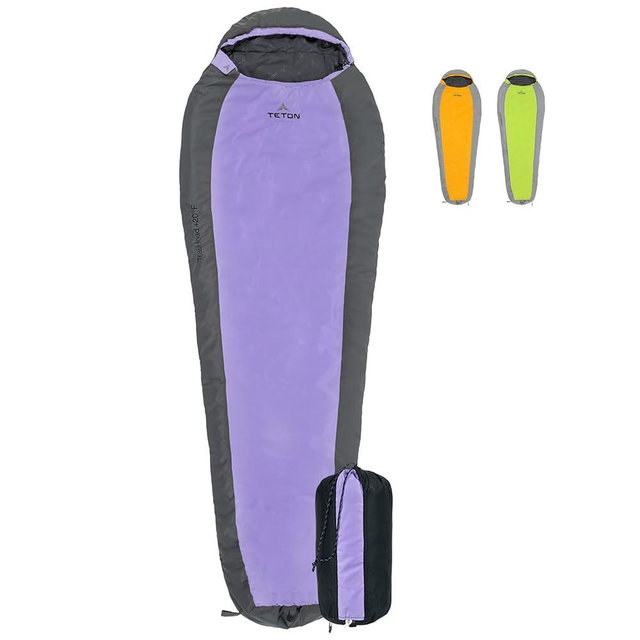 Teton 20F and 5F Degree Sleeping Bag; Lightweight, Warm Weather Mummy Sleeping Bags for Adults and Kids, Camping, Backpacking, Hiking