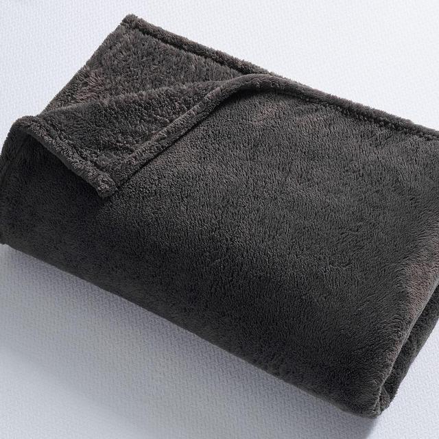 Charcoal Faux Fur Cozy Blanket, King/Cal. King