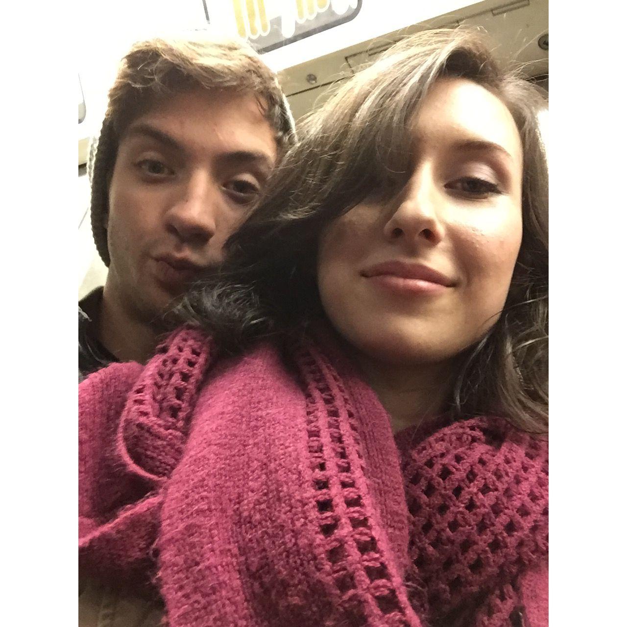 Riding the subway. New York, NY. 2015