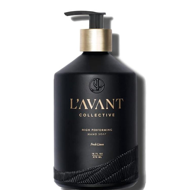 L'AVANT Collective High Performing Hand Soap | Luxurious Ingredients for Soft & Smooth Hands | Fresh Linen | Reusable Glass Bottle 16 Fl Oz