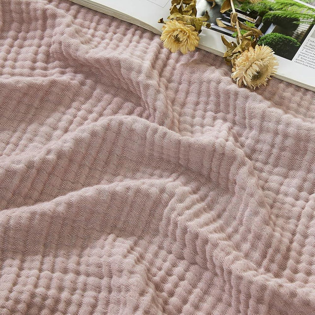 EMME Cotton Muslin King Blanket Breathable Gauze Soft Lightweight Blankets Adults Gifts for Women (Heather Dusty Pink, 108"x90")