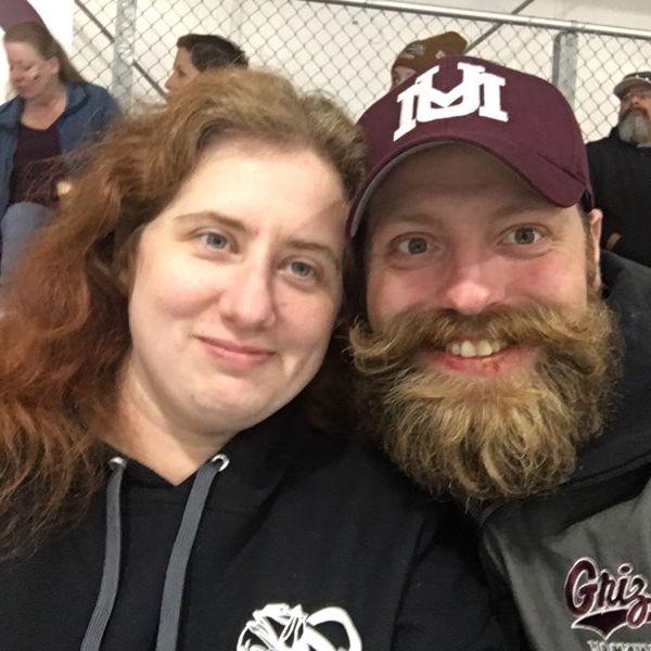 Stacie's first hockey game.