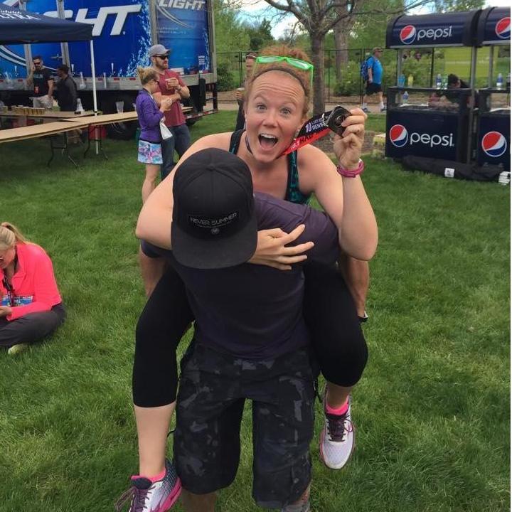 Charlotte has run 7 half marathons since they started dating. Devin has run 0, but he's always her biggest supporter!