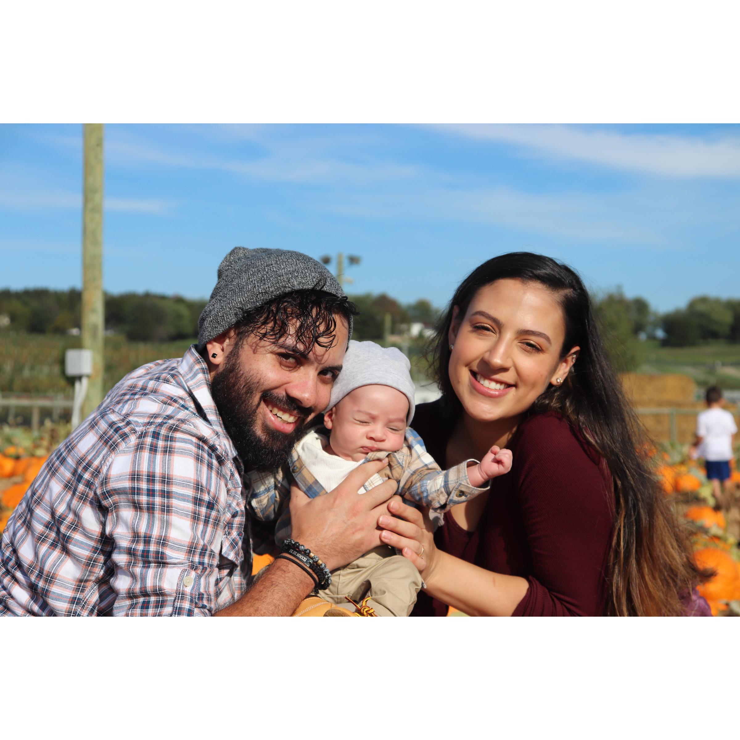 Our first time apple picking with our son Kaius. October 2021