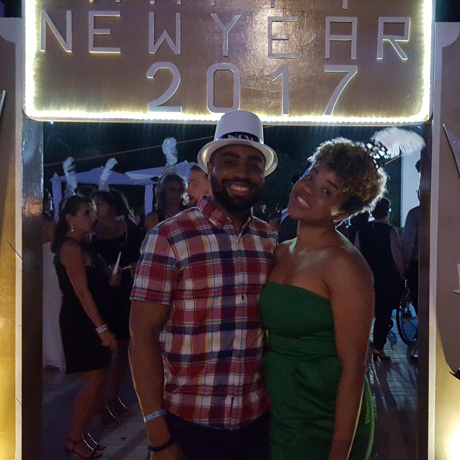 Celebrating New Year's Eve 2017 in Playa del Carmen, Mexico.