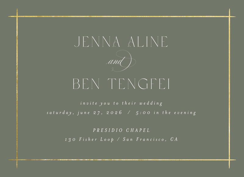 Mecca Landscape Foil | Dark Sage | Zola Wedding Invitations