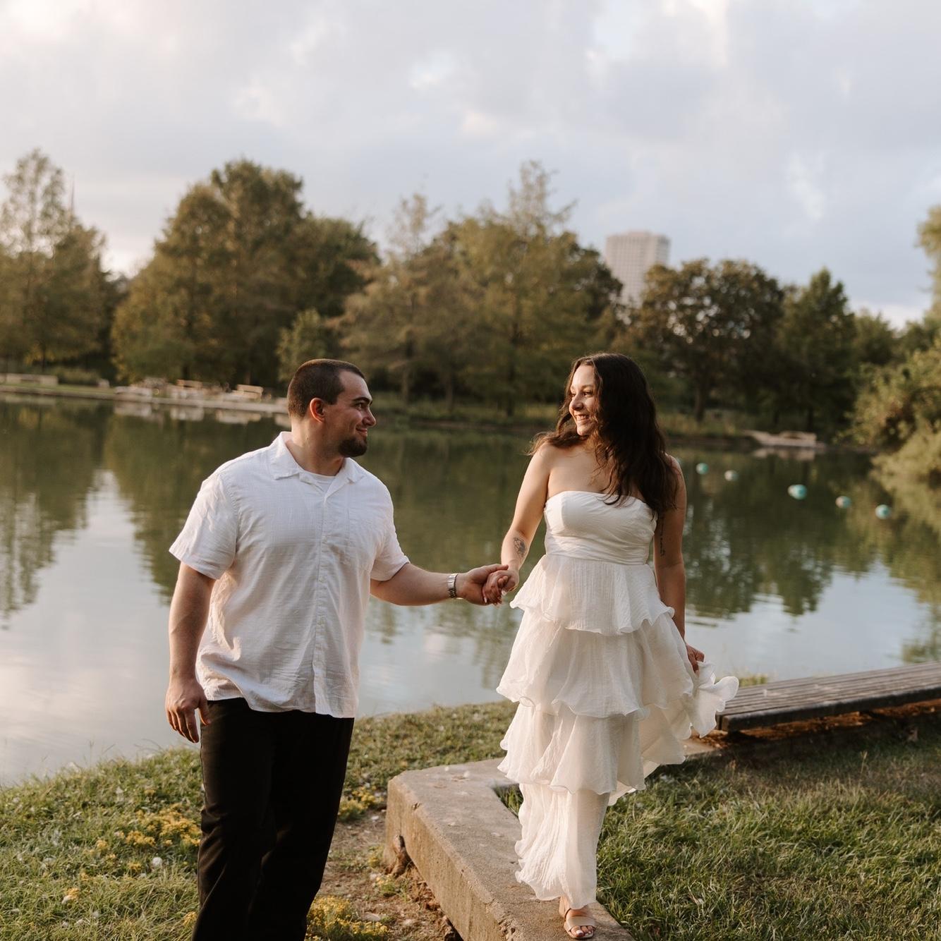 Our engagement shoot in downtown Houston, 2024