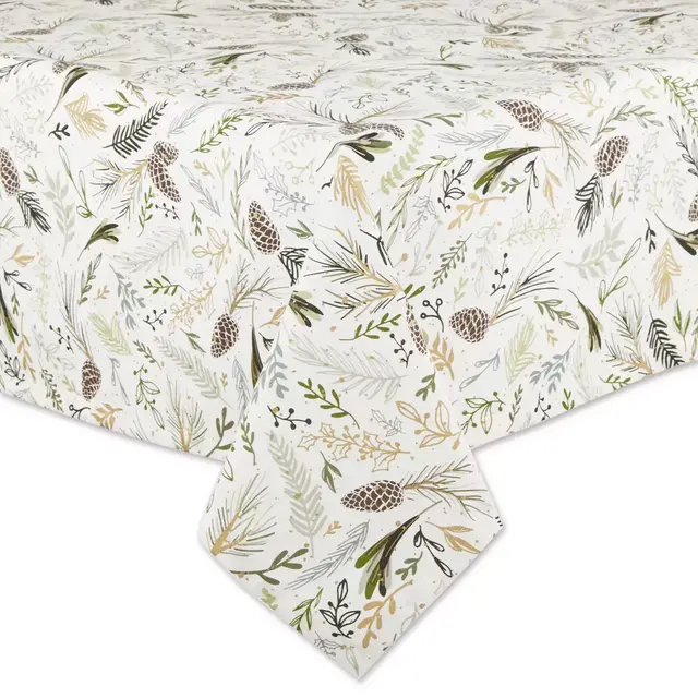 Printed Sparkle Sprigs 60-Inch x 84-Inch Oblong Tablecloth in Cream