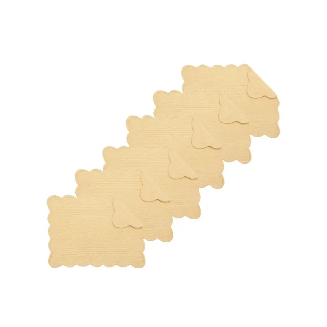 C&F Home 13" x 19" Yellow Quilted Scalloped Edge Dining Tabletop Placemats, Set of 6