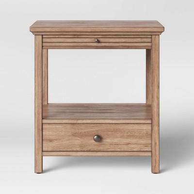 Shelburne Wood Nightstand with Drawer/Slide Out Shelf Brown - Threshold™