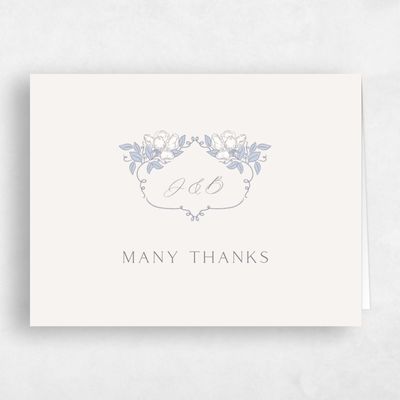 Blue Floral Wedding Thank You - Marmillo Landscape