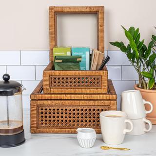 Modern Decorative Square Glass Top Display 2-Piece Box Set