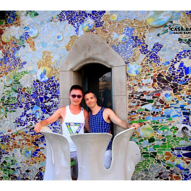 Our first time to getting a balcony picture! Spain. August 2017.