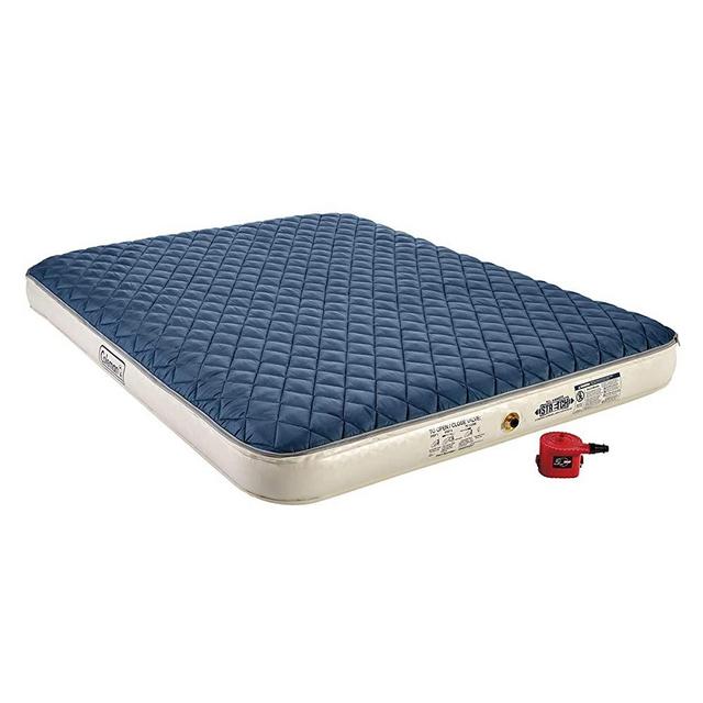 Coleman Inflatable Airbed with Zip-On Insulated Mattress Topper & Battery-Operated Pump, Queen