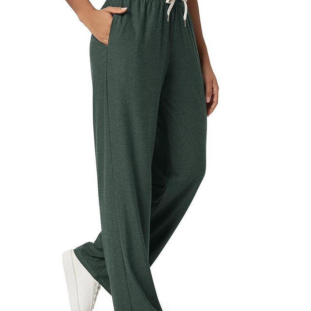 ODODOS Women's Straight Leg Pants Ultra Soft odSTRATUM Tech Relaxed Casual Pajama Lounge Pants with Pockets-27/29/31 Inseam