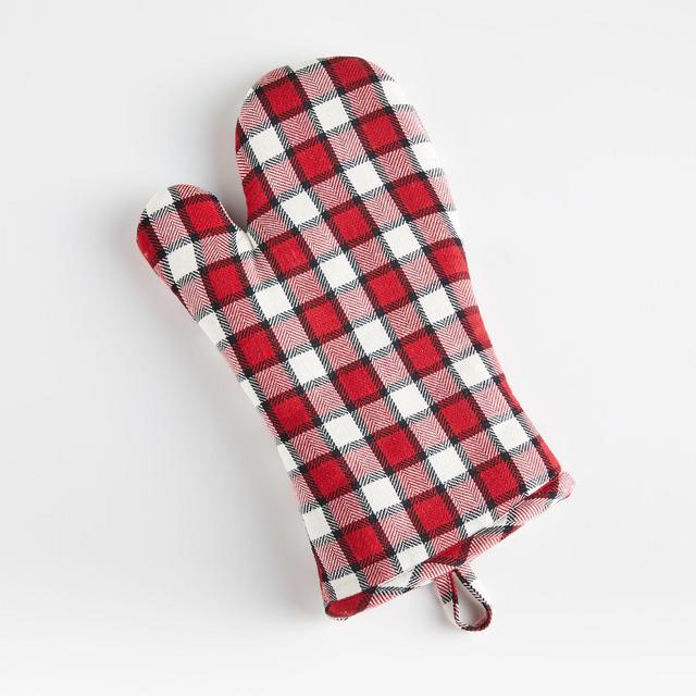 Holiday Check Oven Mitt
