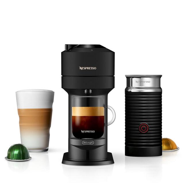 Nespresso Vertuo Next Coffee and Espresso Maker by De'Longhi, Limited Edition Matte Black with Aeroccino Milk Frother