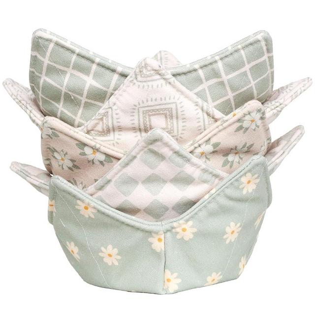 CIPIMEY Cotton Microwave Bowl Cozy Holders, Microwave Safe Hot bowl Holders, bowl Snuggies, Soup Bowl Cozy (Cotton)