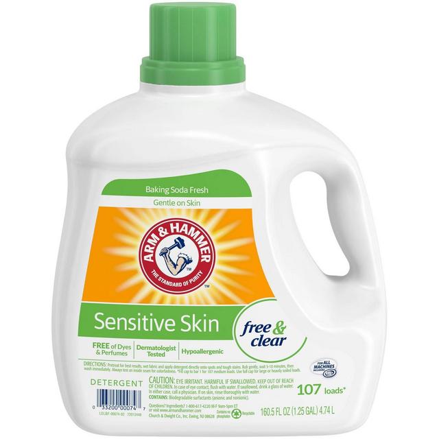 Arm & Hammer Sensitive Free & Clear Liquid Laundry Detergent - 160.5 fl oz