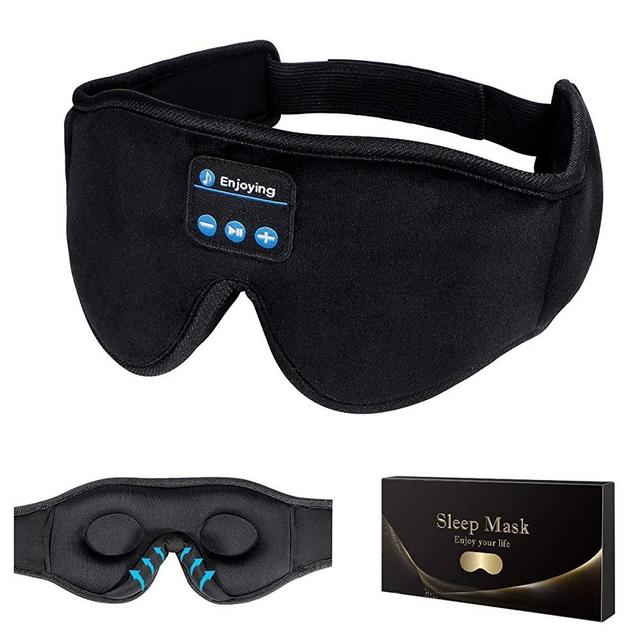 Sleep Headphones,3D Sleep Mask Bluetooth 5.0 Wireless Music Eye Mask, LC-dolida Sleeping Headphones for Side Sleepers, with Ultra-Thin HD Stereo Speakers Perfect for Sleeping, Air Travel, Meditation