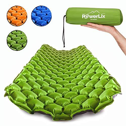 POWERLIX Sleeping Pad - Ultralight Inflatable Sleeping Mat, Ultimate for Camping, Backpacking, Hiking - Airpad, Inflating Bag, Carry Bag, Repair Kit - Compact & Lightweight Air Mattress