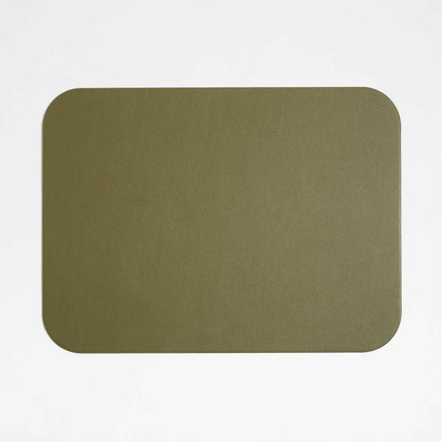 Rizzo Easy Care Recycled Leather Reversible Desert Green and Light Brown Rectangular Placemat