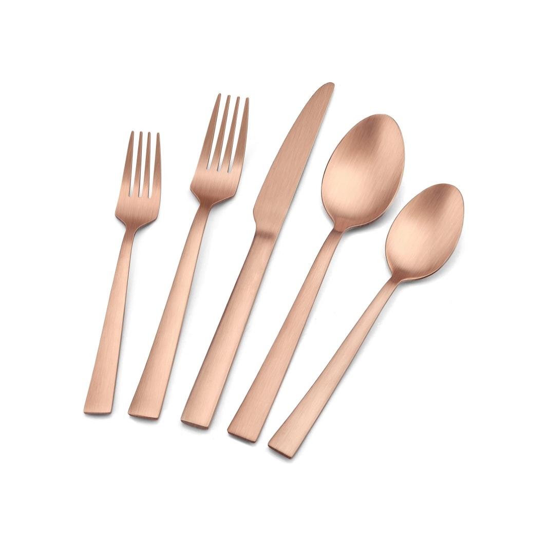 E-Far ® 40-Piece Matte Copper Silverware Set