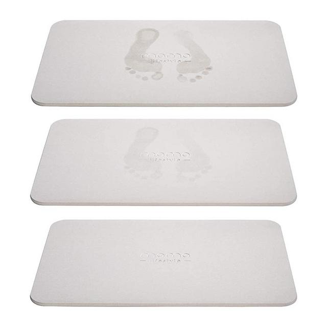 Momo Lifestyle Diatomaceous Earth Bath Mat, Absorbent Fast Drying Bath Mat Nonslip Non Scratching Bath Stone Eco-Friendly Slick Design 23.6 X 15.4 X 0.4 Inches - Drytomita (Linen Grey)