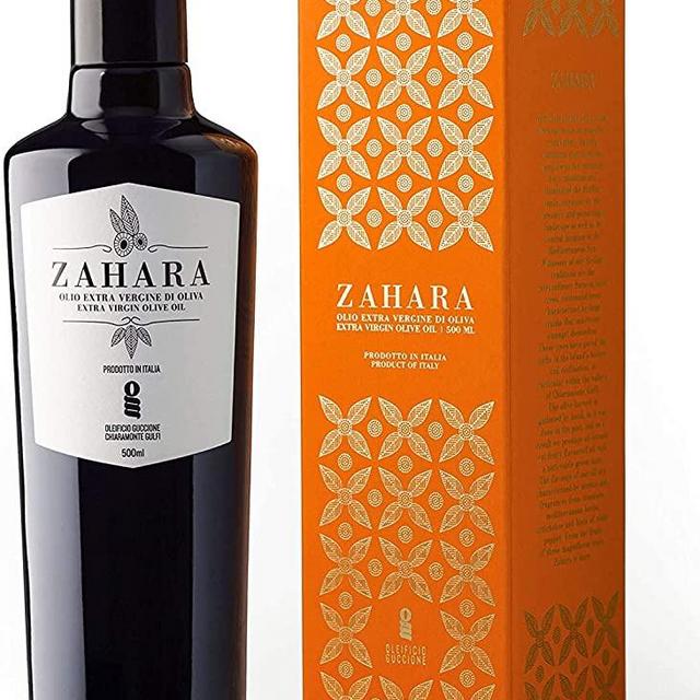 Zahara Extra Virgin Olive Oil from Italy | Sicilian Pure EVOO | Premium 2021 Early Harvest Cold Pressed | Multiple Award Winner from Oleificio Guccione | 16.9 fl oz (500ml) Bottle With Beautiful Gift Box