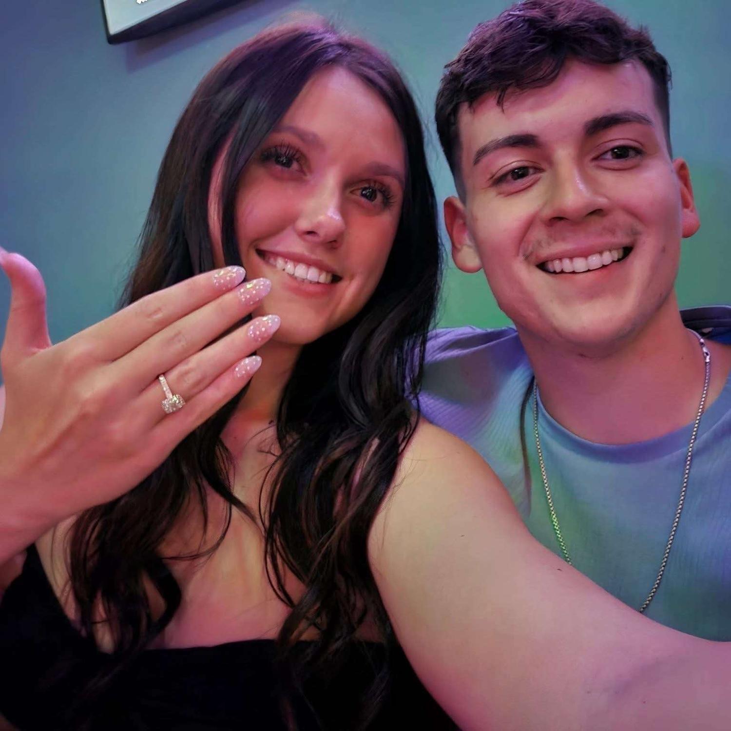 Celebrating our engagement in downtown Milwaukee!